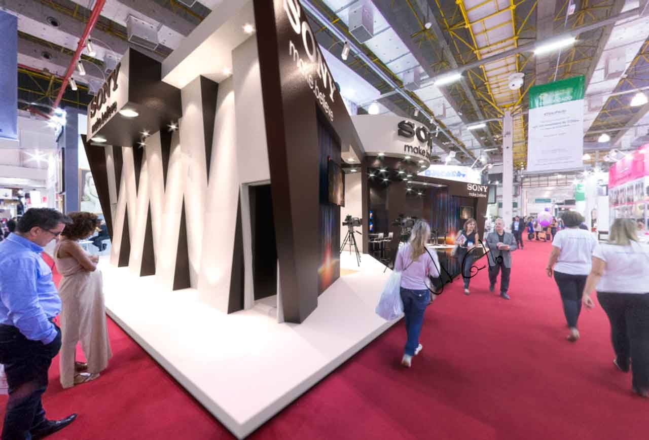 Projeto de stand da Sony na Set Expo