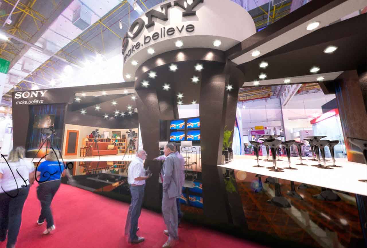 Projeto do stand da Sony na Set Expo