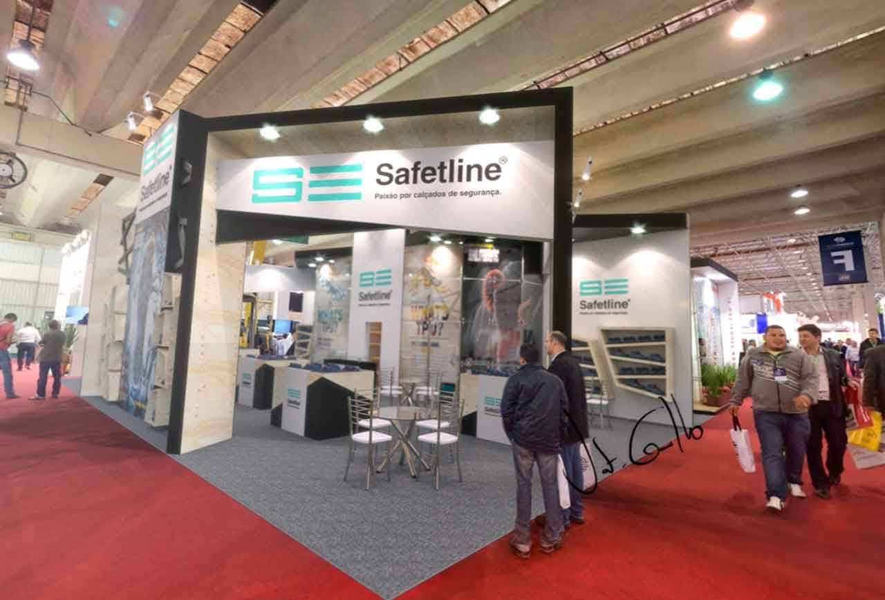 Projeto do stand da Safetline na Fisp