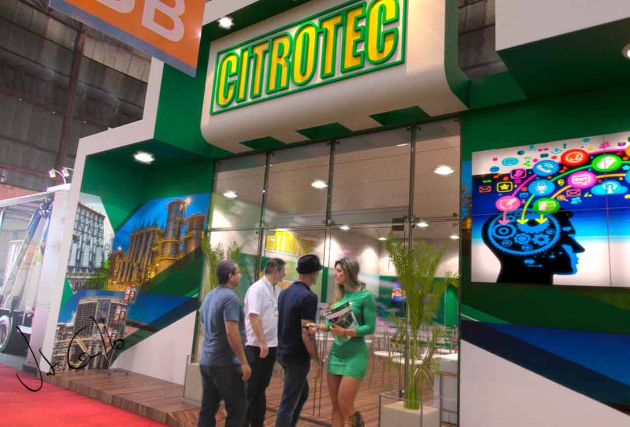 Projeto do stand da Citrotec na Fenasucro
