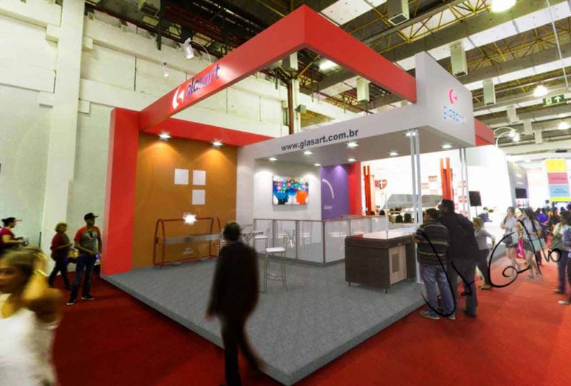 Projeto do estande da Glasart na Fispal